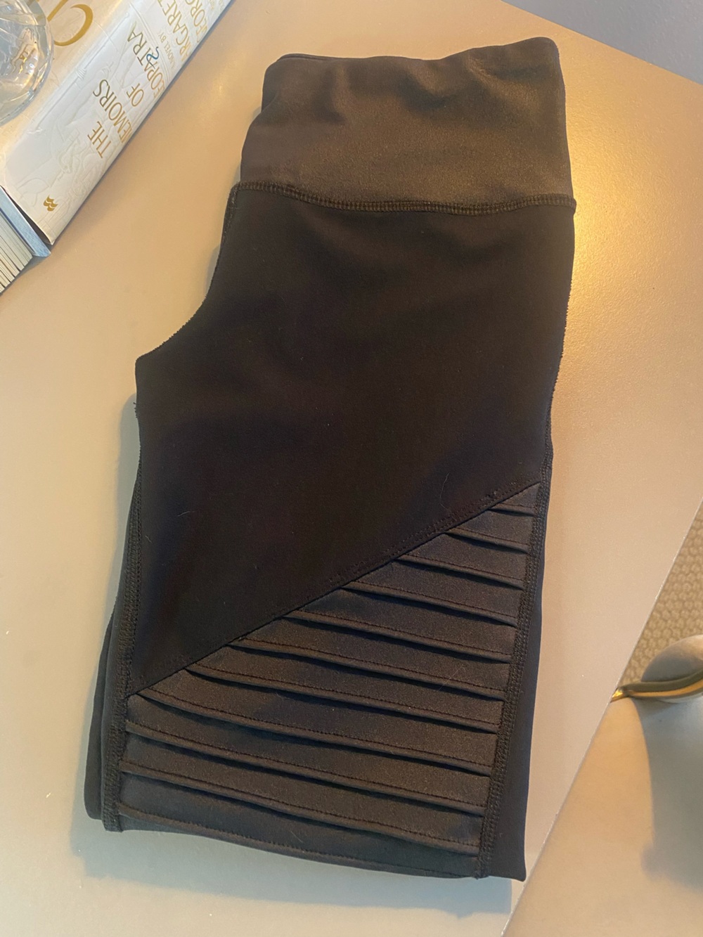 90 Degree By Reflex Black ribbed workout leggings